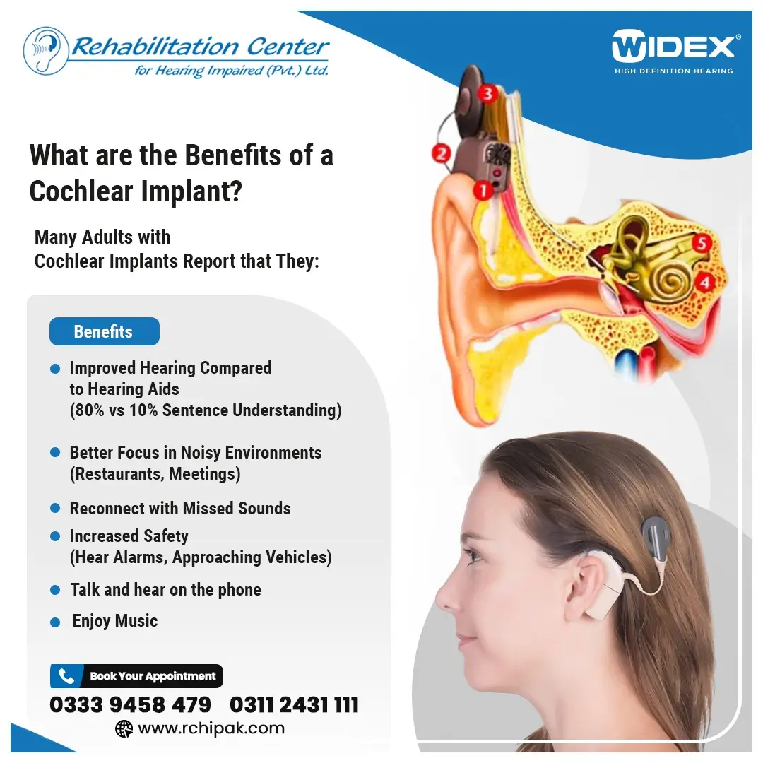 Advanced cochlear implant consultation and hearing rehabilitation services by RCHI PAK in Pakistan.